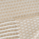 Manta de poliéster beige de 130x160 cm con flecos 200 gr/m2