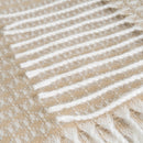 Manta de poliéster beige de 130x160 cm con flecos 200 gr/m2