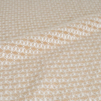 Manta de poliéster beige de 130x160 cm con flecos 200 gr/m2