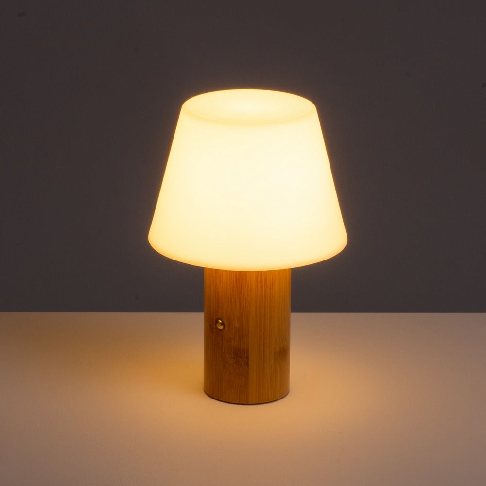 LÃ¡mpara LED de bambÃº de 23 cm