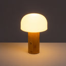 Lámpara LED de bambú de 21 cm
