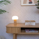 Lámpara LED de bambú de 21 cm