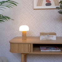 Lámpara LED de bambú de 21 cm