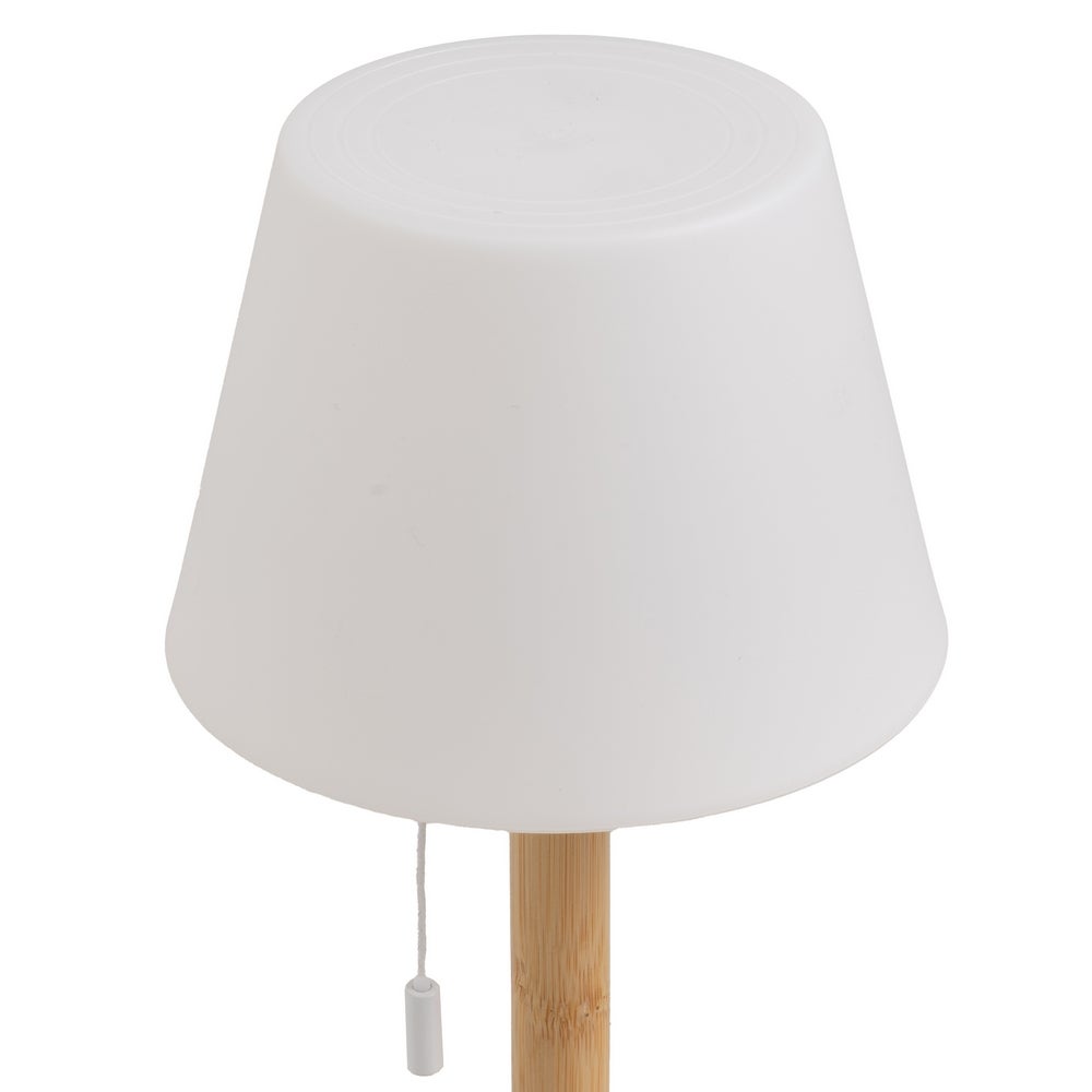 Lámpara de sobremesa led con pantalla de bambú natural de 15x15x28 cm