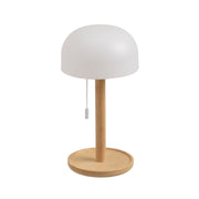 Lámpara de sobremesa led con pantalla de bambú natural de 15x15x28 cm