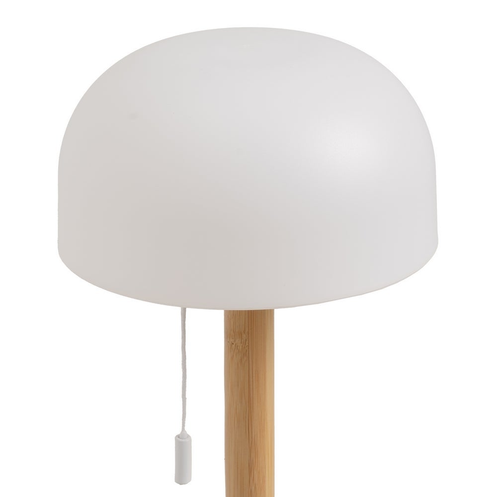 Lámpara de sobremesa led con pantalla de bambú natural de 15x15x28 cm