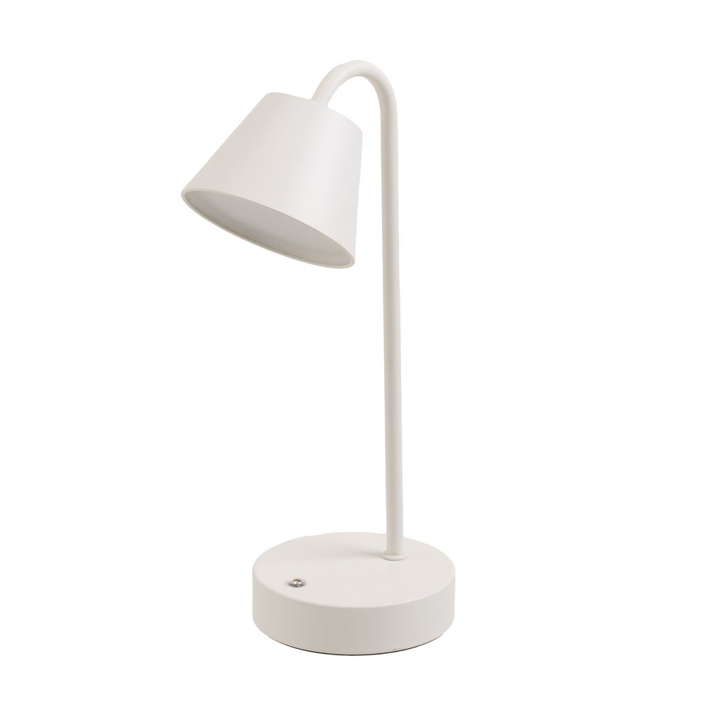 Lámpara flexo de metal blanco con led integrado de 1W y luz cálida