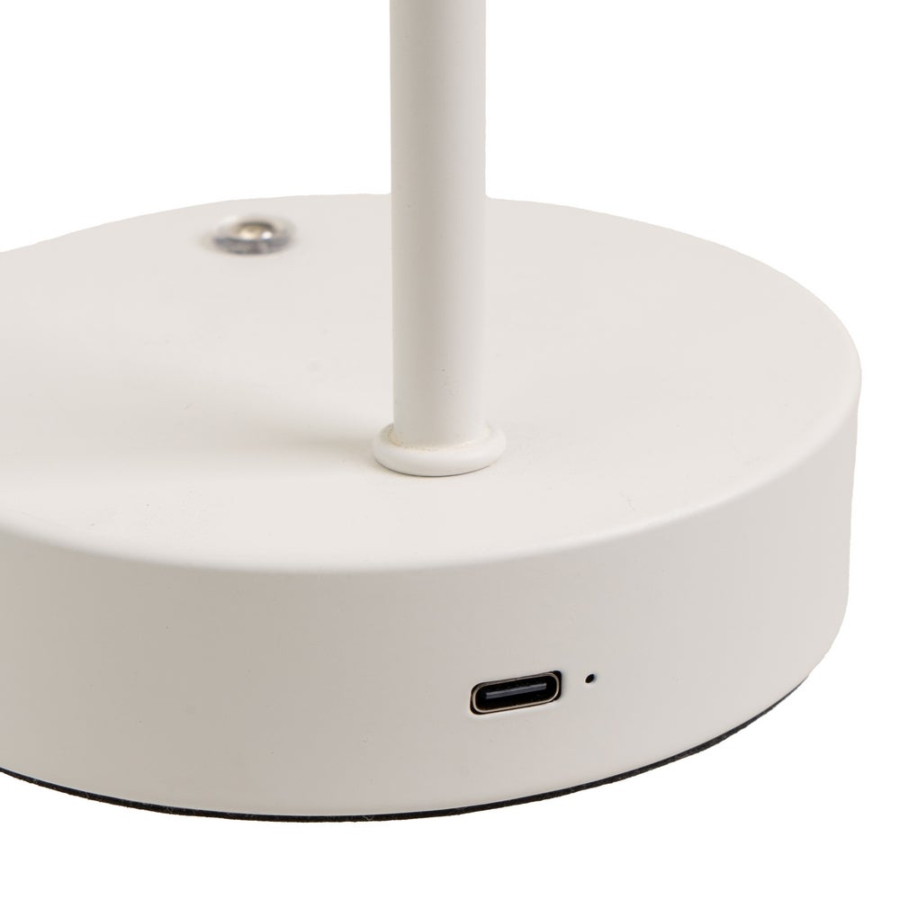 Lámpara flexo de metal blanco con led integrado de 1W y luz cálida