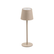 Lámpara LED regulable y recargable de metal beige de 3W de 9x9x27 cm