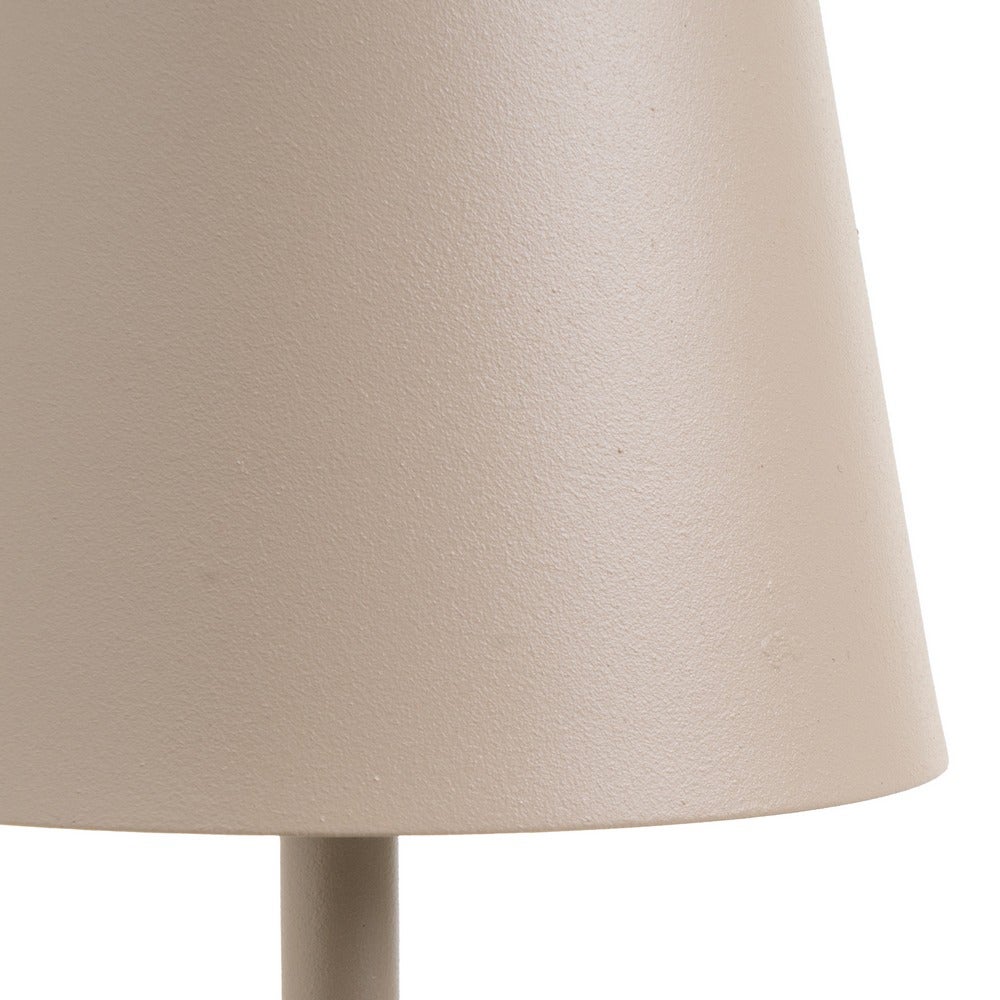 Lámpara LED regulable y recargable de metal beige de 3W de 11x11x37 cm