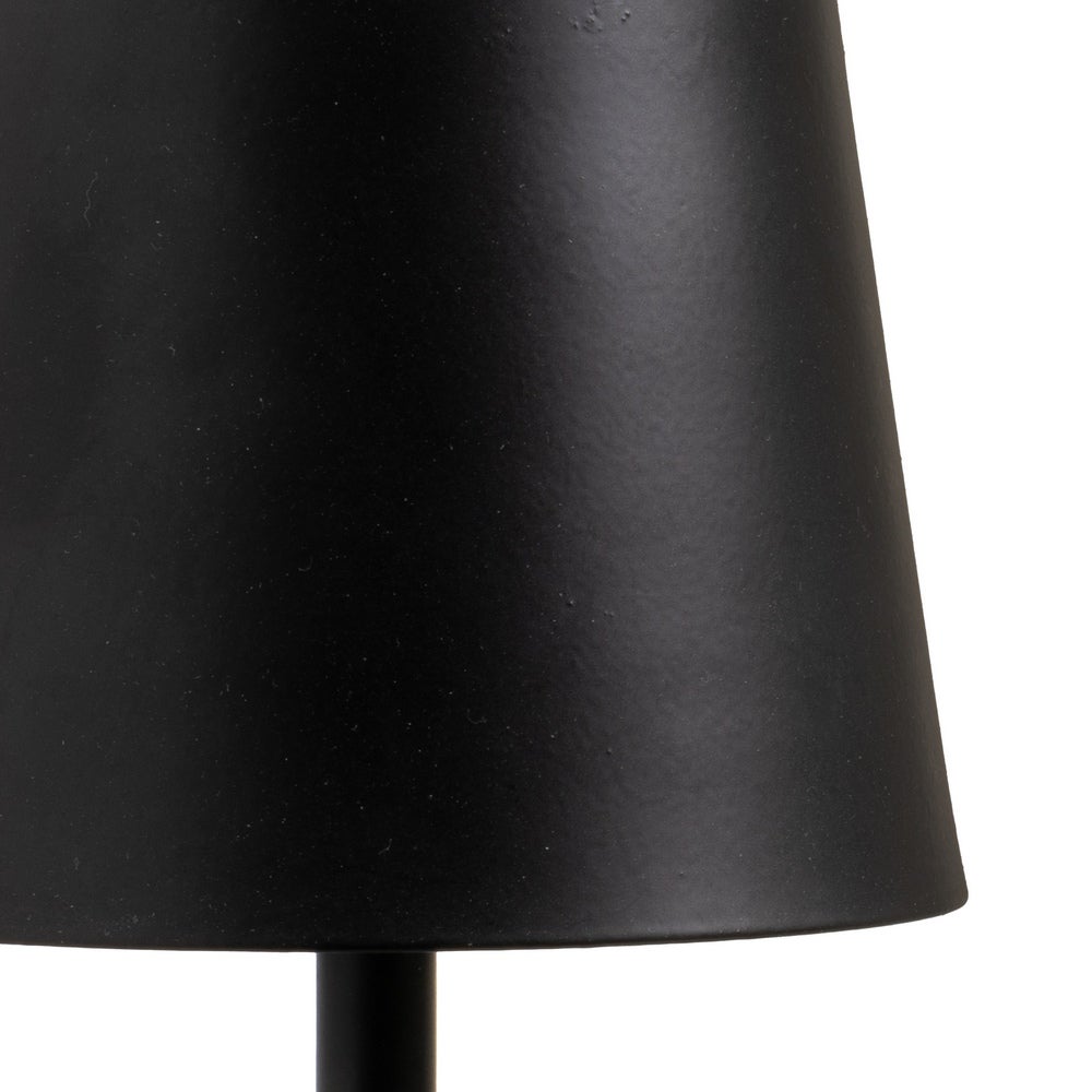 Lámpara LED regulable y recargable de metal negro de 3W de 9x9x27 cm
