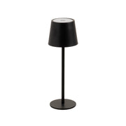 Lámpara LED regulable y recargable de metal negro de 3W de 9x9x27 cm