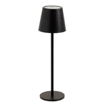 Lámpara LED regulable y recargable de metal negro de 3W de 11x11x37 cm