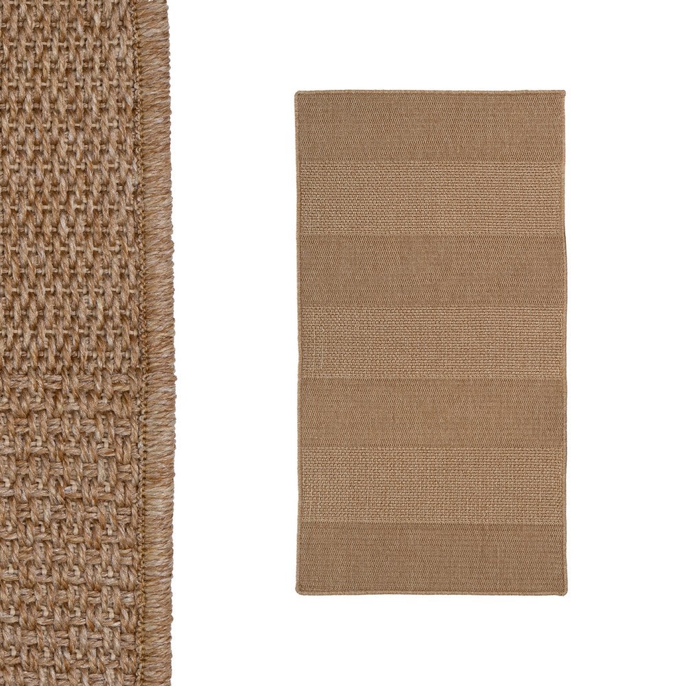 Alfombra Exterior de Polipropileno Beige 80x150 cm