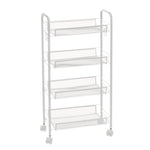 Carro de cocina multiusos de metal color blanco con 4 cestas de 45x27x84cm