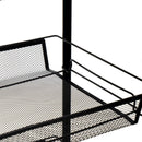 Carro de cocina de 4 cestas de rejilla negro