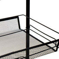 Carro de cocina de 4 cestas de rejilla negro