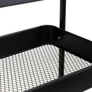 Carro de cocina multiusos de metal negro con 3 estantes