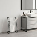Toallero de pie moderno de 3 brazos de metal negro de 46x35x82 cm