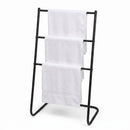 Toallero de pie moderno de 3 brazos de metal negro de 46x35x82 cm