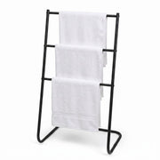 Toallero de pie moderno de 3 brazos de metal negro de 46x35x82 cm