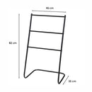Toallero de pie moderno de 3 brazos de metal negro de 46x35x82 cm