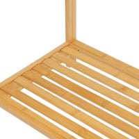 Toallero de pie con 3 brazos de bambú natural de 51x31x85 cm