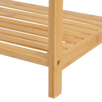 Toallero de pie con 3 brazos de bambú natural de 51x31x85 cm