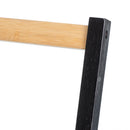 Toallero plegable de bambú natural y negro de 44x40x82 cm