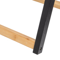 Toallero plegable de bambú natural y negro de 44x40x82 cm