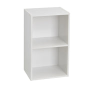 Estantería Cubo con 2 baldas de madera laminada blanca de 54x30x24 cm