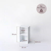 Estanteria Cube Blanca de 2 Baldas de 54x30x24 cm