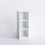 Estantería Cubo con 3 baldas de madera laminada blanca de 80x30x24 cm
