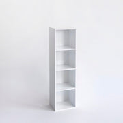 Estantería Cubo con 4 baldas de madera laminada blanca de 106x30x24 cm