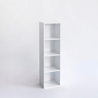 Estantería Cubo blanca de 4 estantes de 106x30 cm