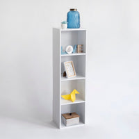 Estantería Cubo blanca de 4 estantes de 106x30 cm