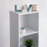 Estantería Cubo blanca de 4 estantes de 106x30 cm