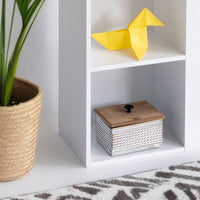 Estantería Cubo blanca de 4 estantes de 106x30 cm