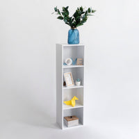 Estantería Cubo blanca de 4 estantes de 106x30 cm