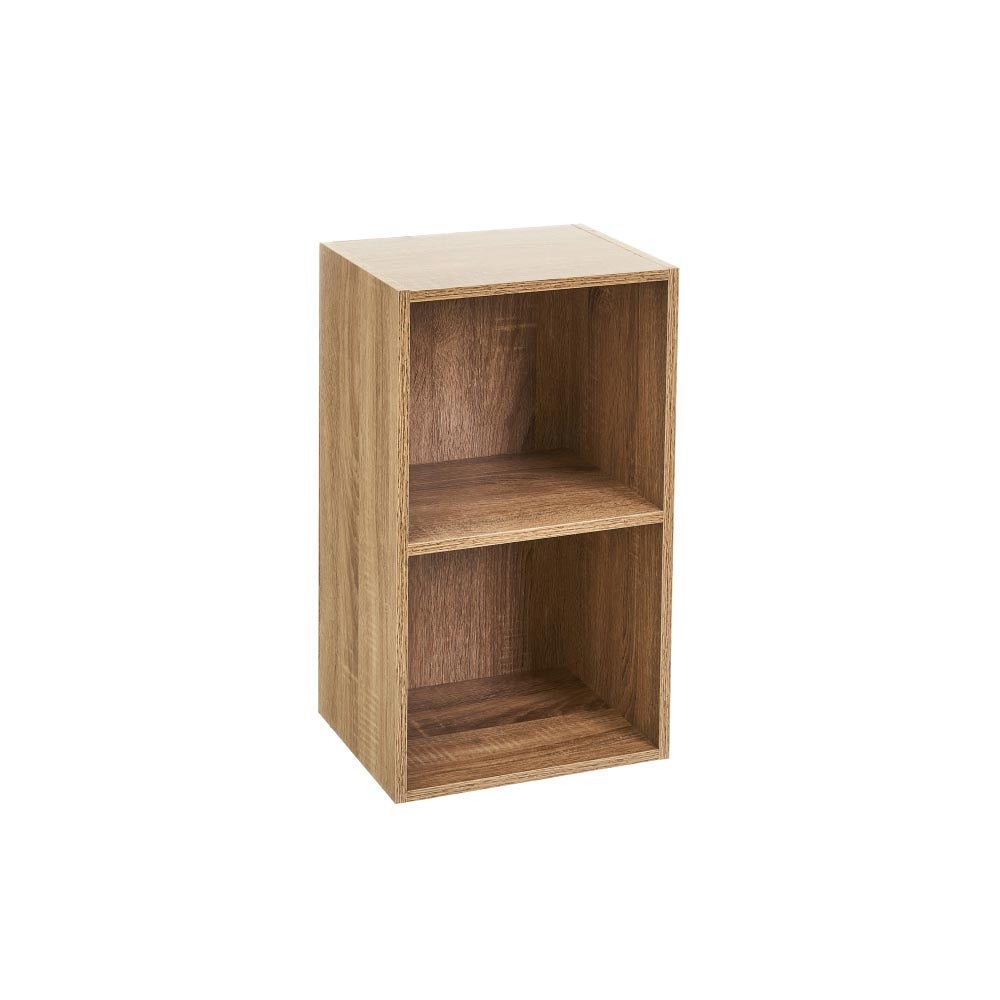 Estantería Cubo 2 estantes de tablero laminado marrón de 54x30 cm