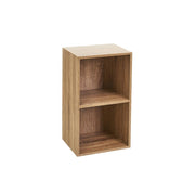 Estantería Cubo con 2 baldas de madera laminada color roble de 54x30x24 cm