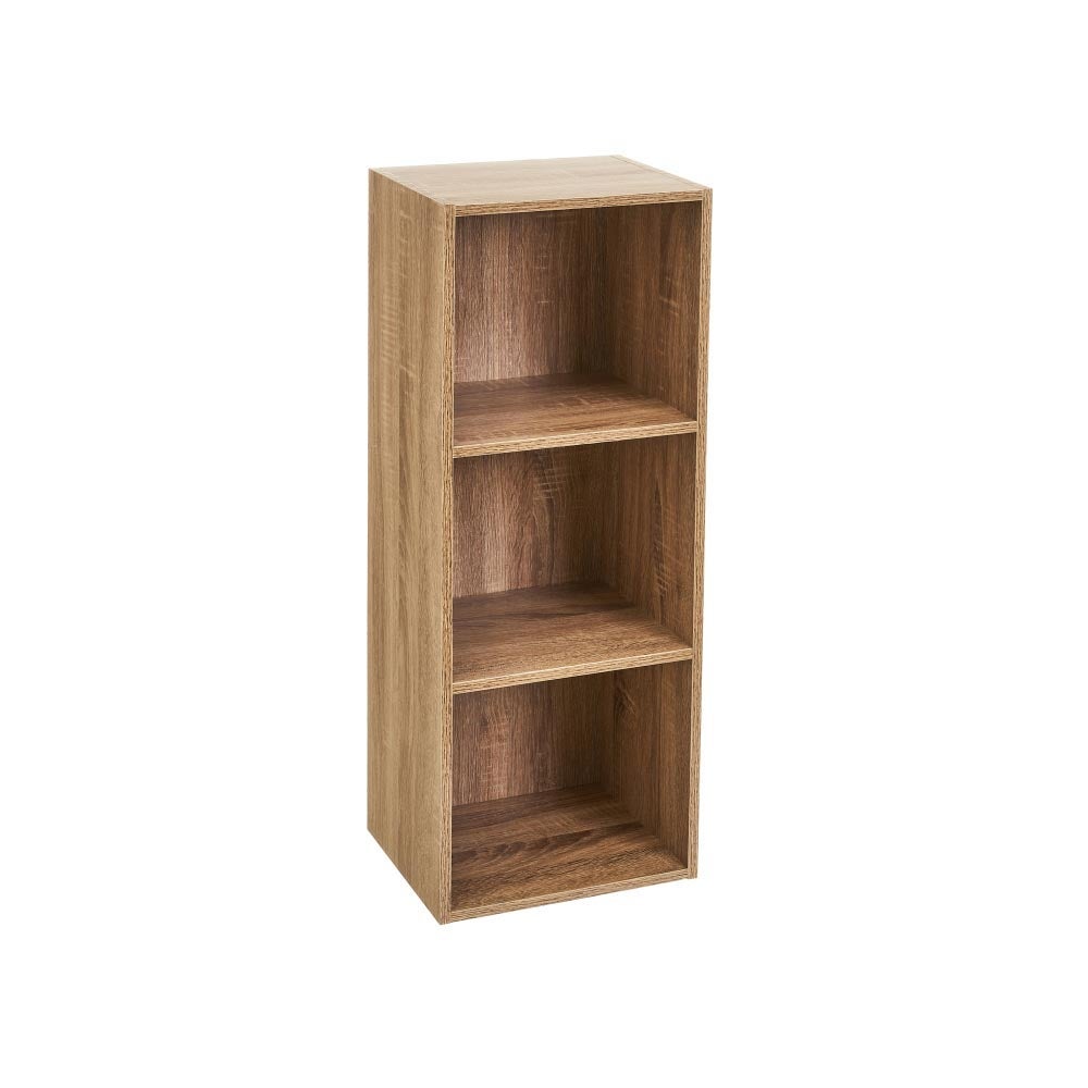 Estantería Cubo 3 estantes de tablero laminado marrón de 80x30 cm