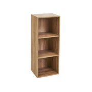 Estantería Cubo con 3 baldas de madera laminada color roble de 80x30x24 cm