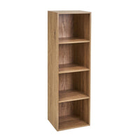 Estantería cubo 3 estantes de madera marrón de 30x24x106 cm