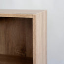 Estantería cubo 3 estantes de madera marrón de 30x24x106 cm