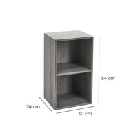 Estantería Cubo 2 estantes de tablero laminado gris de 54x30 cm