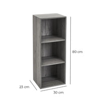 Estantería cubo con 2 estantes gris de 30x80 cm