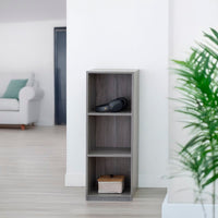 Estantería cubo con 2 estantes gris de 30x80 cm