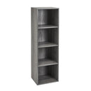 Estantería Cubo 4 estantes de tablero laminado gris de 106x30 cm