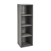 Estante Cubo 4 prateleiras de aglomerado laminado cinza de 106x30 cm